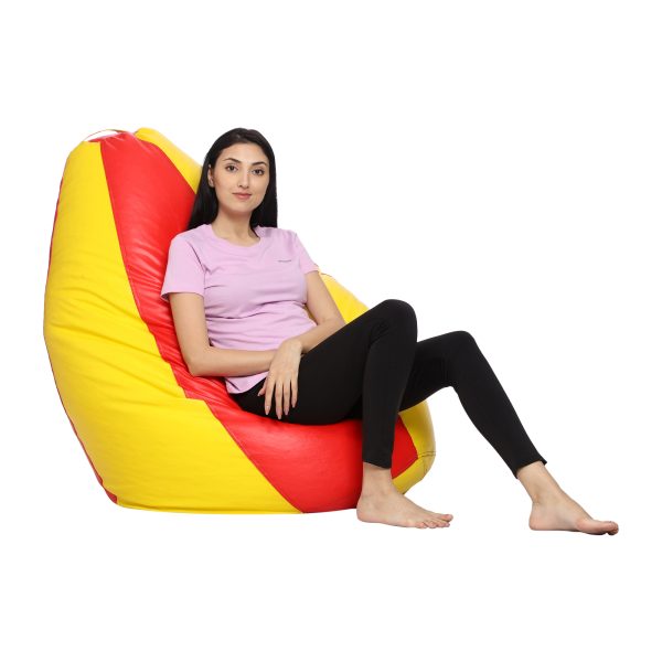 Yellow Red Bean Bag Filled - Image 3